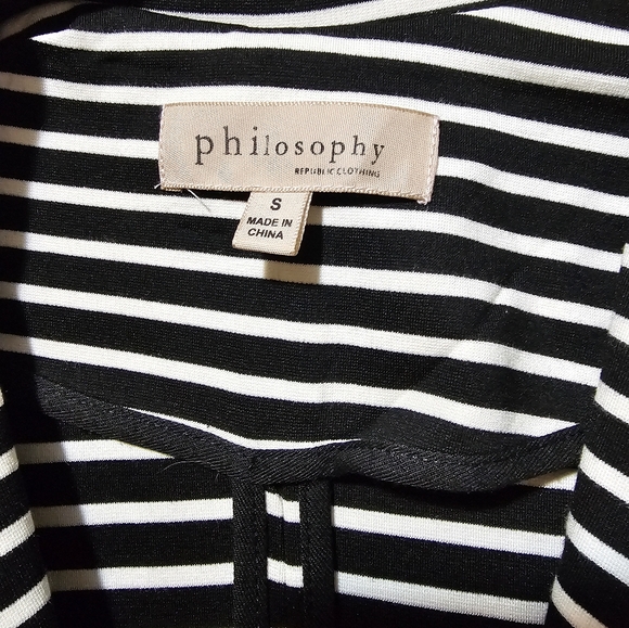 Philosophy Black and White Striped Blazer Sz. S - Picture 3 of 8